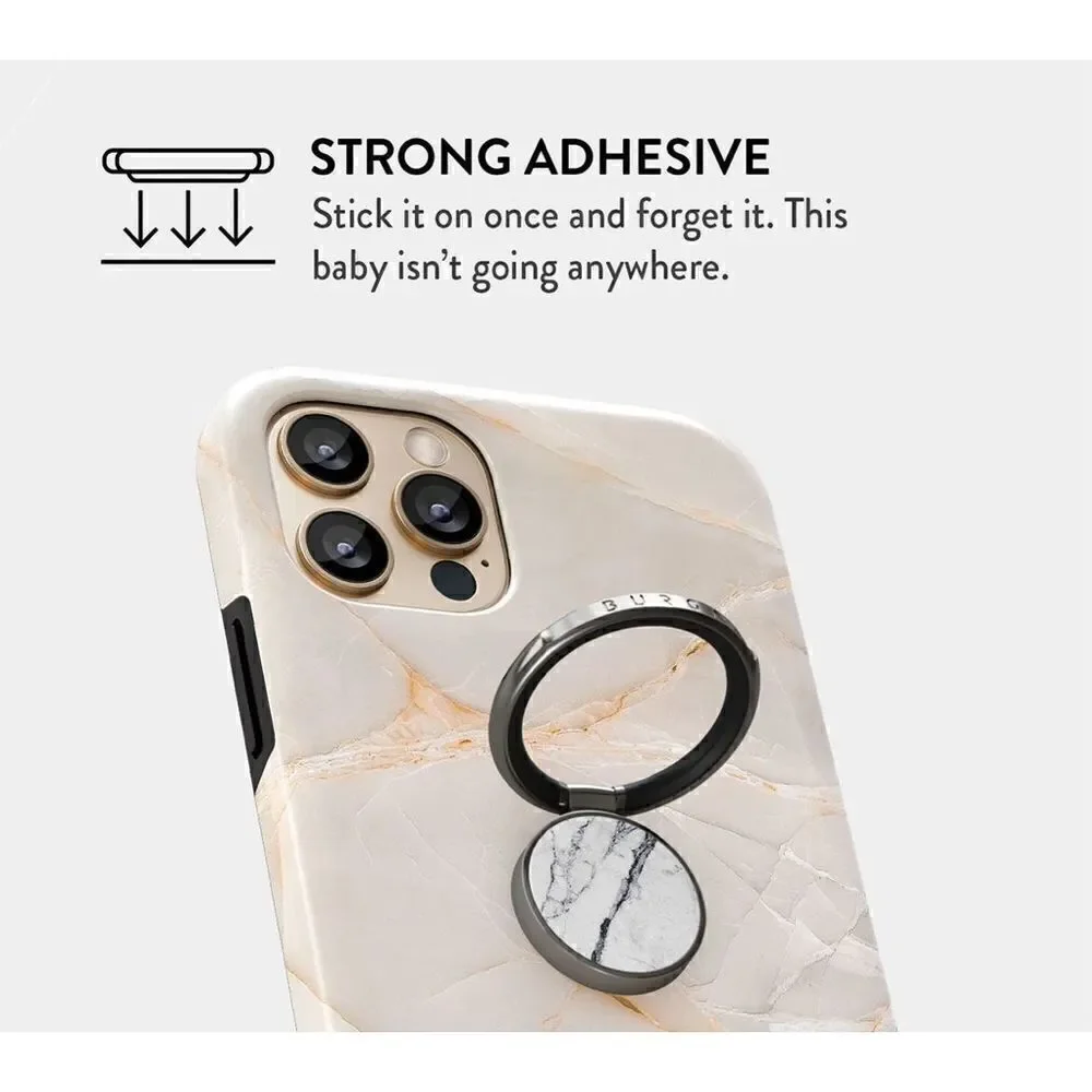 Burga Satin White - Marble iPhone X / XS Case & Marble Ring Holder Set Preowned